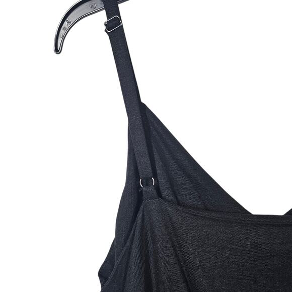 Simply Vera Vera Wang Tie Front Black Linen Blend Jumpsuit NWT Size XL Petite - Picture 6 of 11